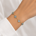 Bracciale Dorato con Fiori e Strass acciai inossidabile