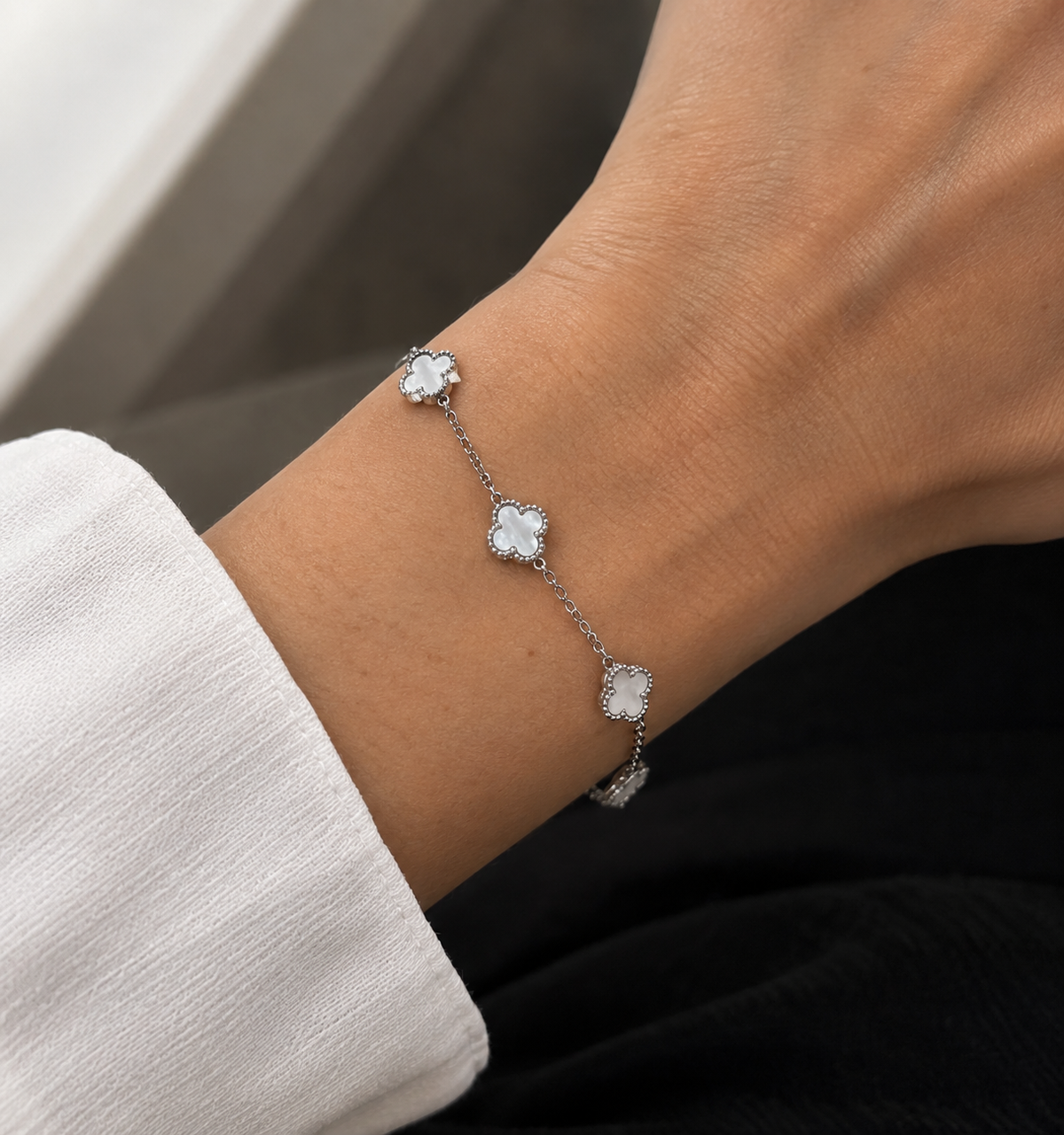 Bracciale Dorato con Fiori e Strass acciai inossidabile